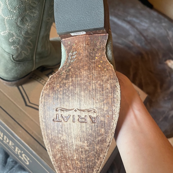 Ariat Soft Olive Suede Western Boots - Picture 4 of 5